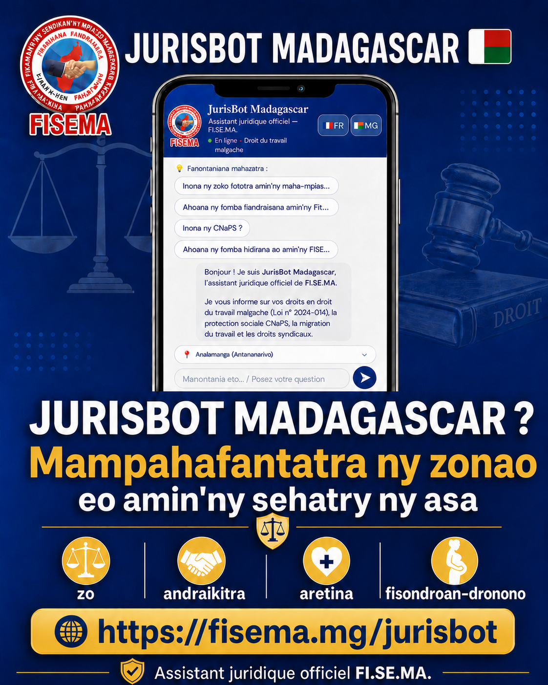 JurisBot Madagascar — assistant juridique FISEMA